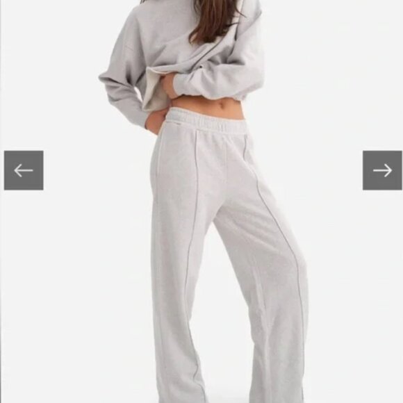 [NWT] MATE the Label Heather Grey Organic Fleece Front Seam Sweatpants - Large - Picture 1 of 9